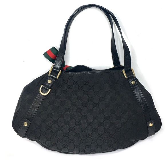 Authentic Gucci Abbey black monogram canvas shoulder bag - Picture 3 of 16